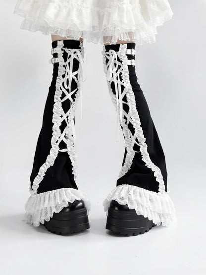 Jambières en dentelle avec garniture de sangle - Île d'Alcatraz