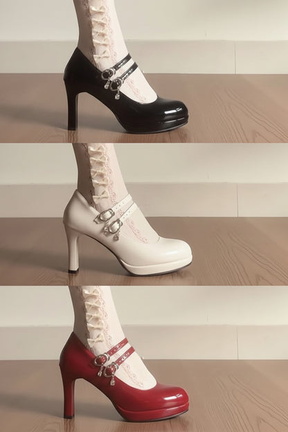 SADISA 8cm Stiletto Mary Jane Heels – French Style Dress Pumps
