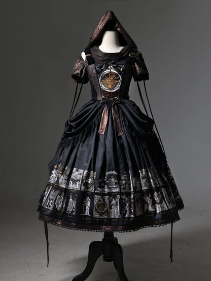 Waist Hood Shoulders with Cutout Drawstring Detachable Top