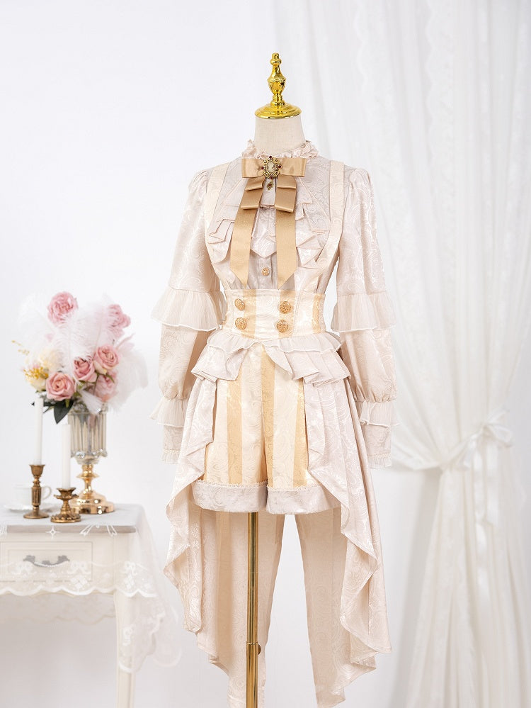 Neckline Champagne Outfit Ouji Long Ruffle Prince Lolita Sleeves