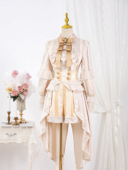 Neckline Champagne Outfit Ouji Long Ruffle Prince Lolita Sleeves