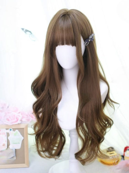 Under Bust Length Synthetic Wig with Bangs