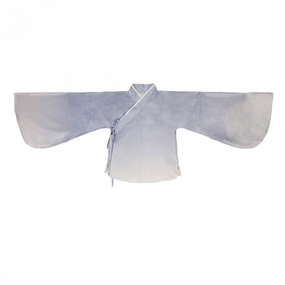 and White Purple Lolita Top Gradient Cross-Collar