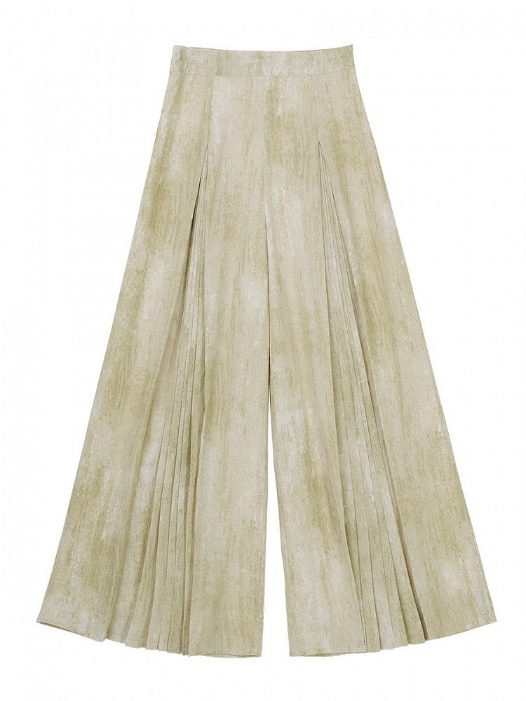 Pleated Green Modern Chinese-Style Trousers - Han Ru Chu Hanfu &amp; Han-Element Studi