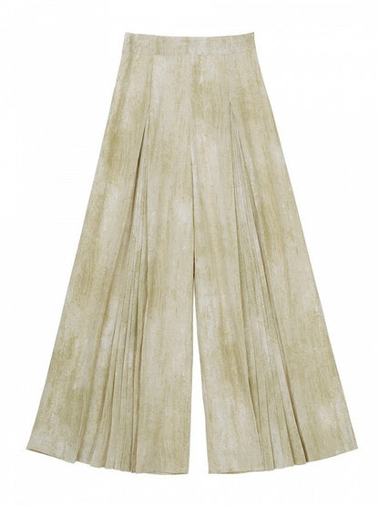 Pleated Green Modern Chinese-Style Trousers - Han Ru Chu Hanfu &amp; Han-Element Studi