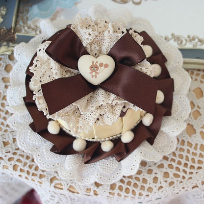 Blue/Yellow  Bowknot Details Lace Trim Top Hat