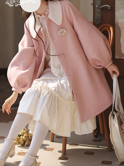 Rosa Kragen süßer Peter Coat Pan