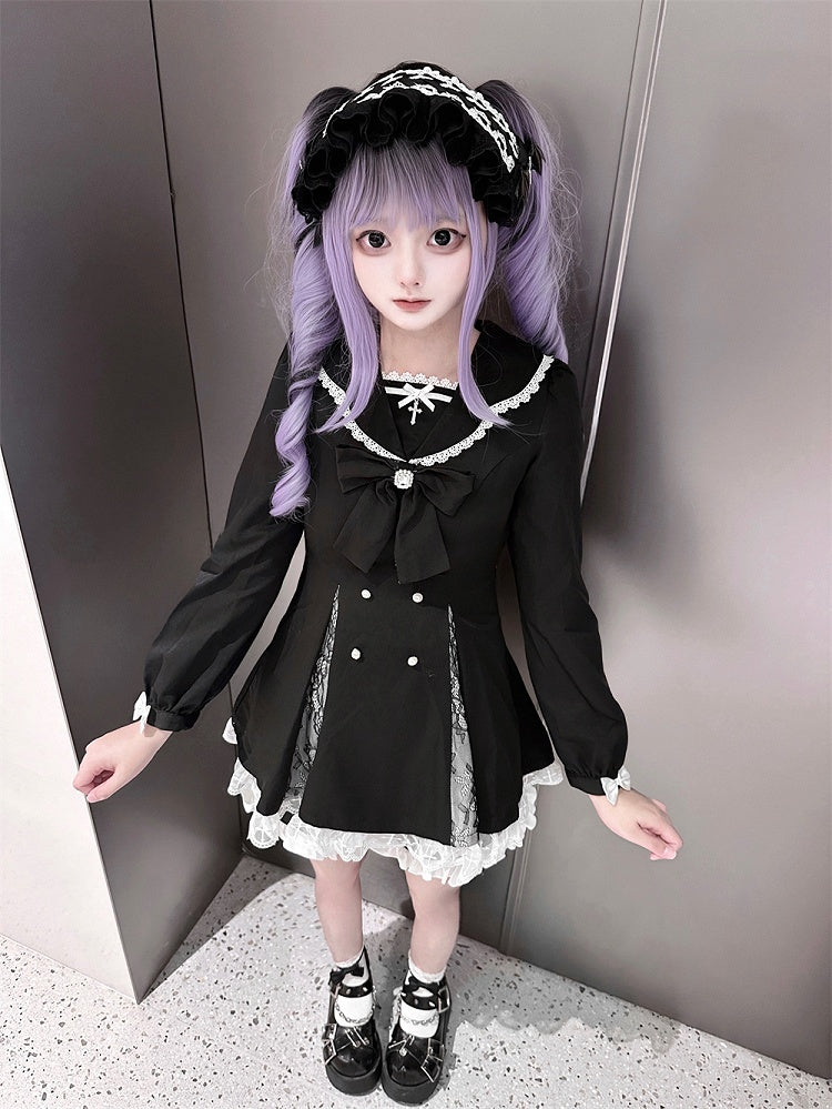 High Mini Coord mit Kleidschlitz Passendes Kei Black Set: Jirai Lace-Paneled Edgy Shorts