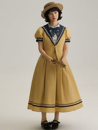 Yellow Sailor Collar Elegant Lolita Dress - LilyVow