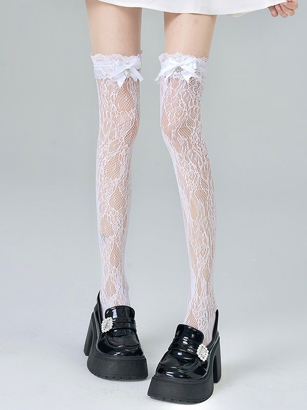 Jirai Decoration 3 Kei Lace Stockings Colors Bow