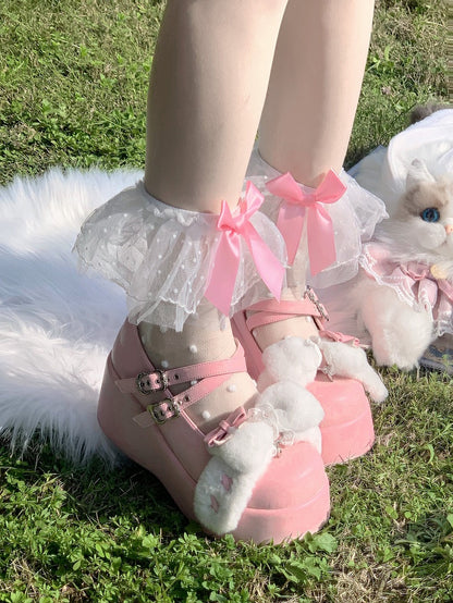Socks Style 4-Color Dot Tulle Lolita Polka Ruffle