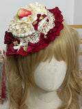 Lolita Strawberry Mini Hat Red Clips White Lace Sweet With