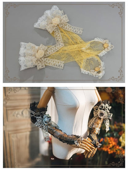 Flower Details 5 with Options Color – Lace Cuffs Wrist and Accents Bow