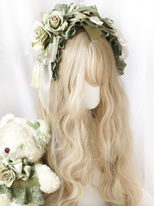 Flowers Lolita Green KC Lace with Tassels