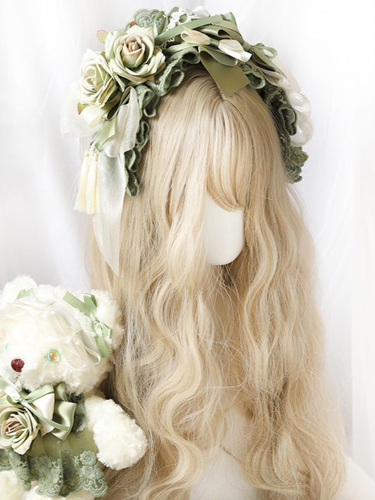 Flowers Lolita Green KC Lace with Tassels