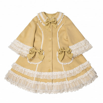 Ruffled Winter Bow Sweet with Accents Lolita Lace and Details Ginger Coat