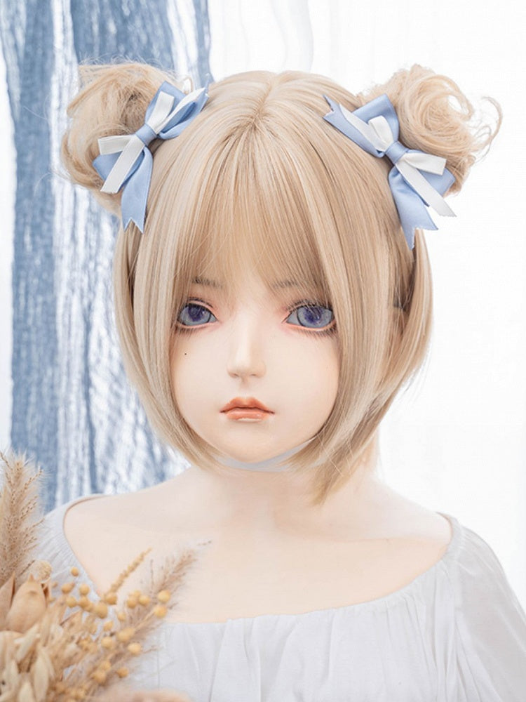 ウィッグ 35CM ヘアクリップ + ブロンド ダブルストレート アクセサリー 長さ