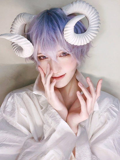 Lila-blaue Ombre 28CM Ouji Kurzhaarperücke