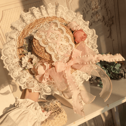 With 3 Color Mini Straw Lolita Clips Hat Country Options