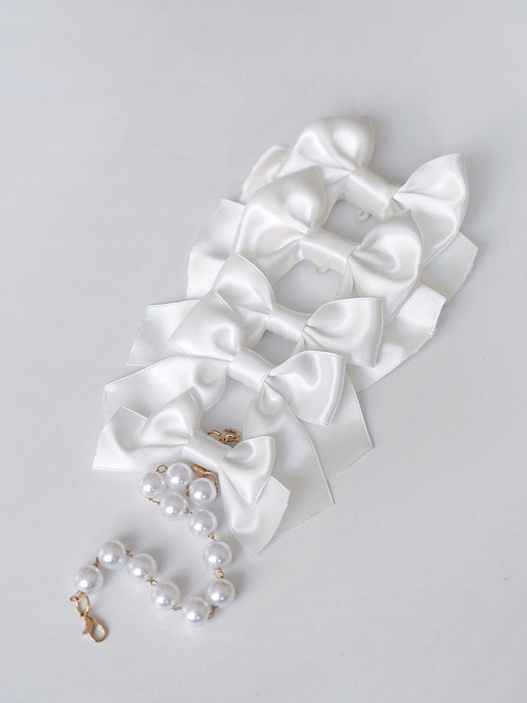 Weiß / Schwarz / Rosa / Blau / Rot / Gelbe Schleifenbrosche