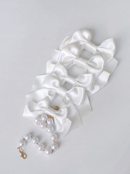 Weiß / Schwarz / Rosa / Blau / Rot / Gelbe Schleifenbrosche