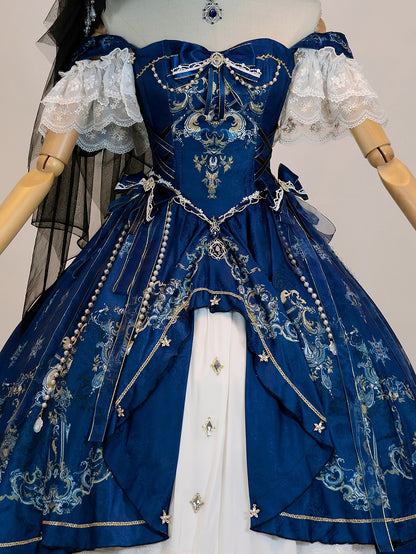 Black / Dark Blue Beaded Waist Chain