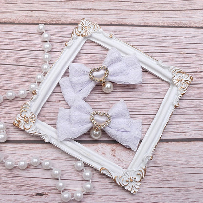 Bowknot Pearl Options Color Kei 10 Hairclip Rhinestone Jirai Lace Heart