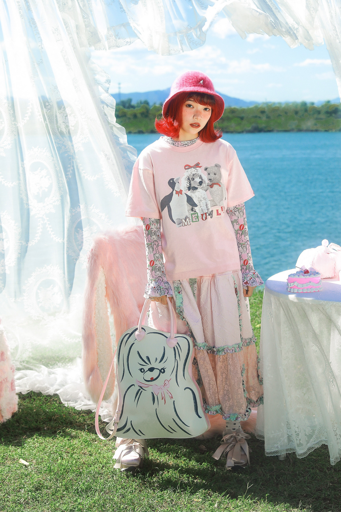 クマペンギンコラージュヴィンテージTシャツ