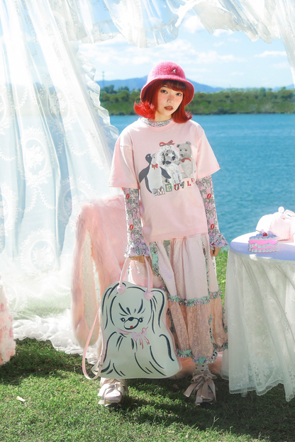 クマペンギンコラージュヴィンテージTシャツ