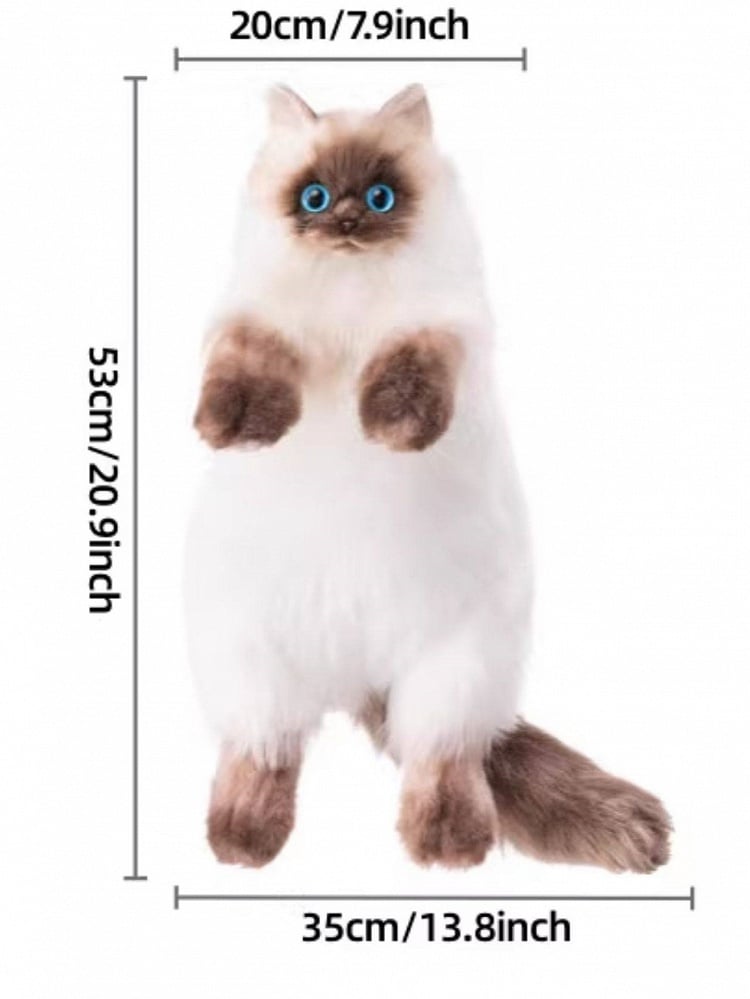 Large Siamese Cat Size - Bag Realistic Plush Backpack/Crossbody
