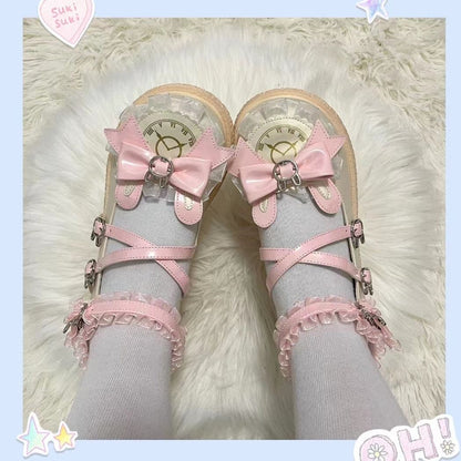 Pudding Bear Lolita Cream Sole Round Toe Flat Shoes – Cute JK Style | ShiGuangAiSiTu