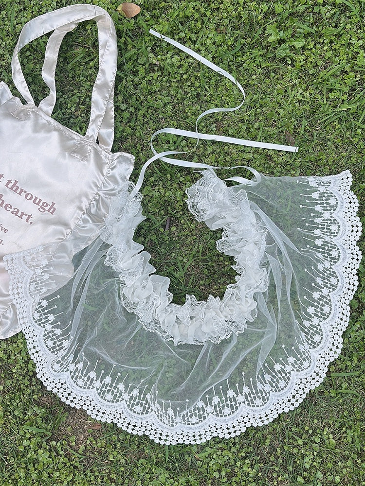 ほろ苦い刺繍入りホワイトY2Kカフトリムパンツフローラルシアーレースアクセサリーフリル