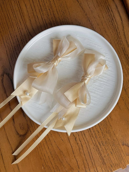 / BlackGold Bowknot Silver Champagne Hairclip