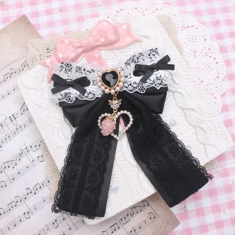 Strawberry Kei Bowknot Options 5 Charm Jirai Hairclip Large Color Heart
