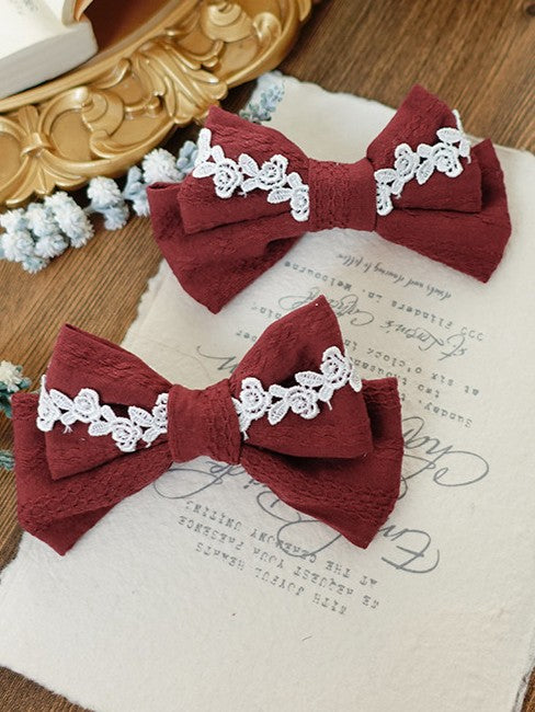 Bowknot Hairclip Sweet Lace 7 Lolita Color Options