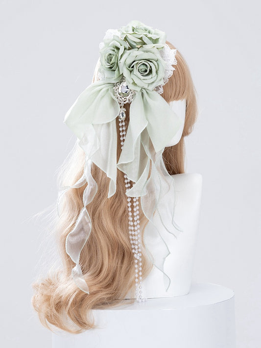 Light Green Floral Hairclip - DevilInspired Exclusive Collection