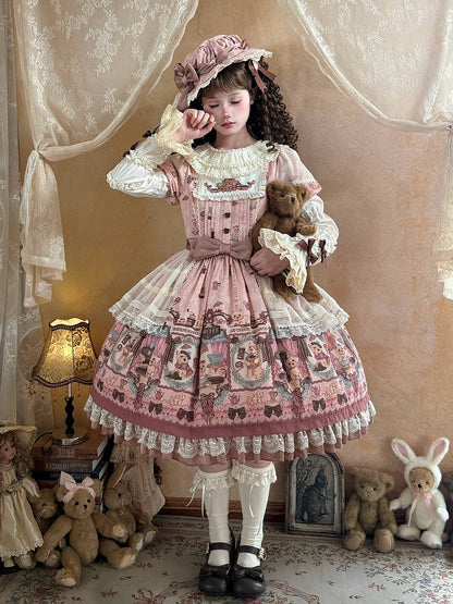 Cream Detachable Sleeves with Brown Bows - Stars Fall on the Foggy Island