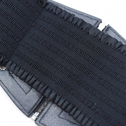 Gothic Schwarzer PU-Korsettgürtel mit Schnürung und Reißverschluss
