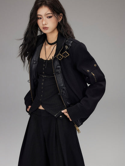 Slim-fitting Sleeve Black Decorated Long - Top Lace Knit