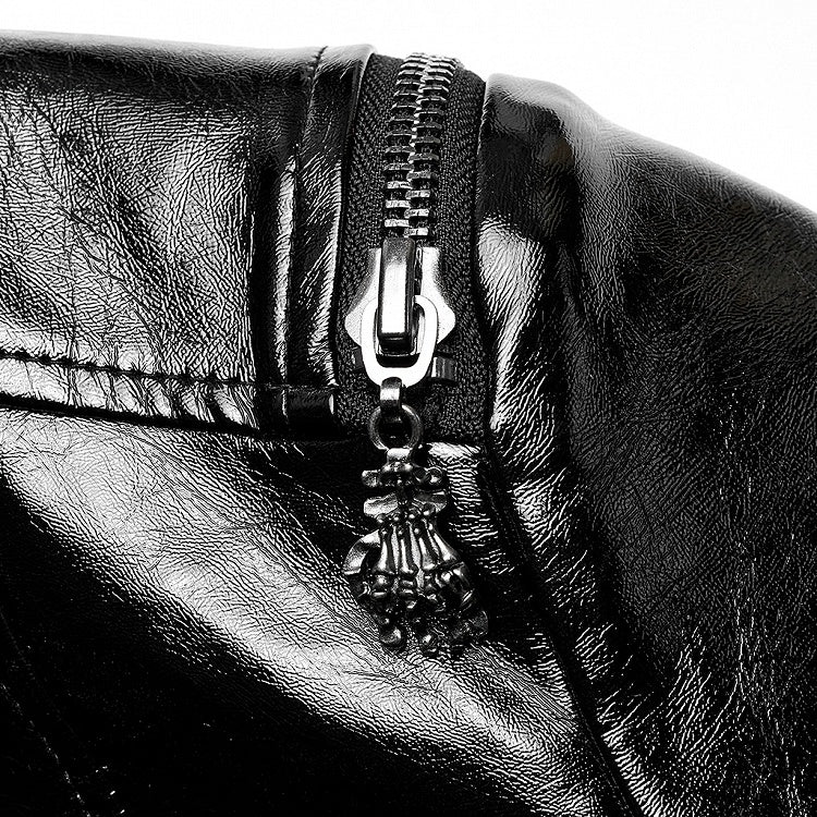 Black Coat Patent Goth Men's Long Leather