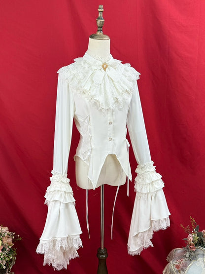 Sleeves Long White Extended with Blouse Lolita Gothic Bell Detachable
