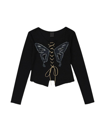 Top Butterfly Inner Retro Design Amerikanischer Riemen