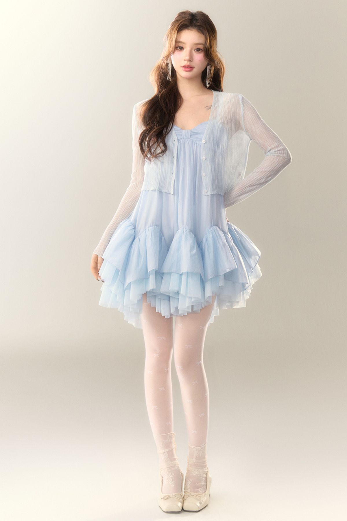 Ice Cardigan aus transparenter Seide