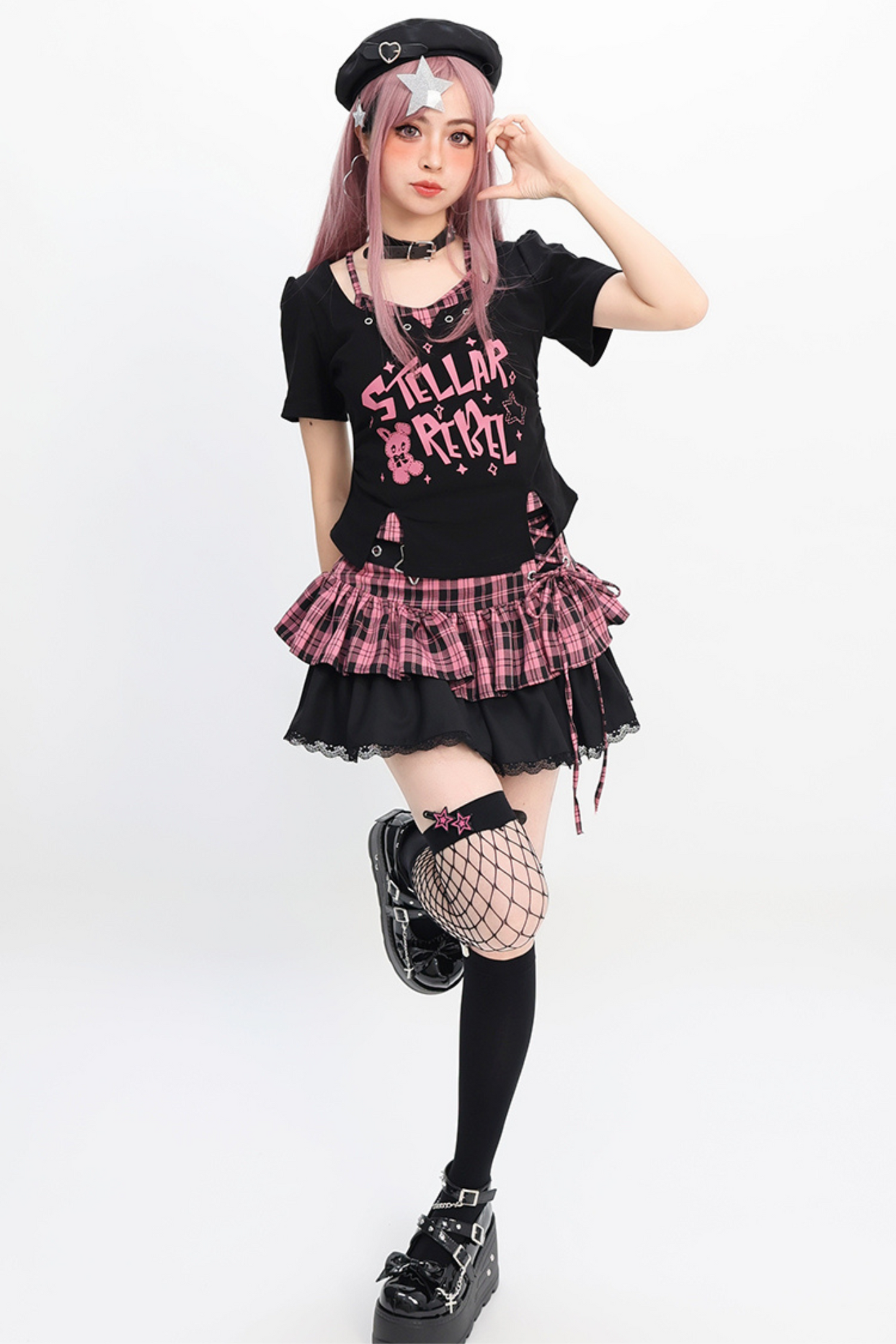 トップクロップスカート Y2K + チェック