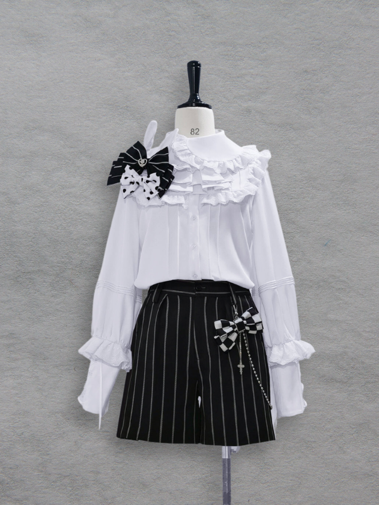 Ouji Bunny Theater Shirt White Cuffs Lace-up