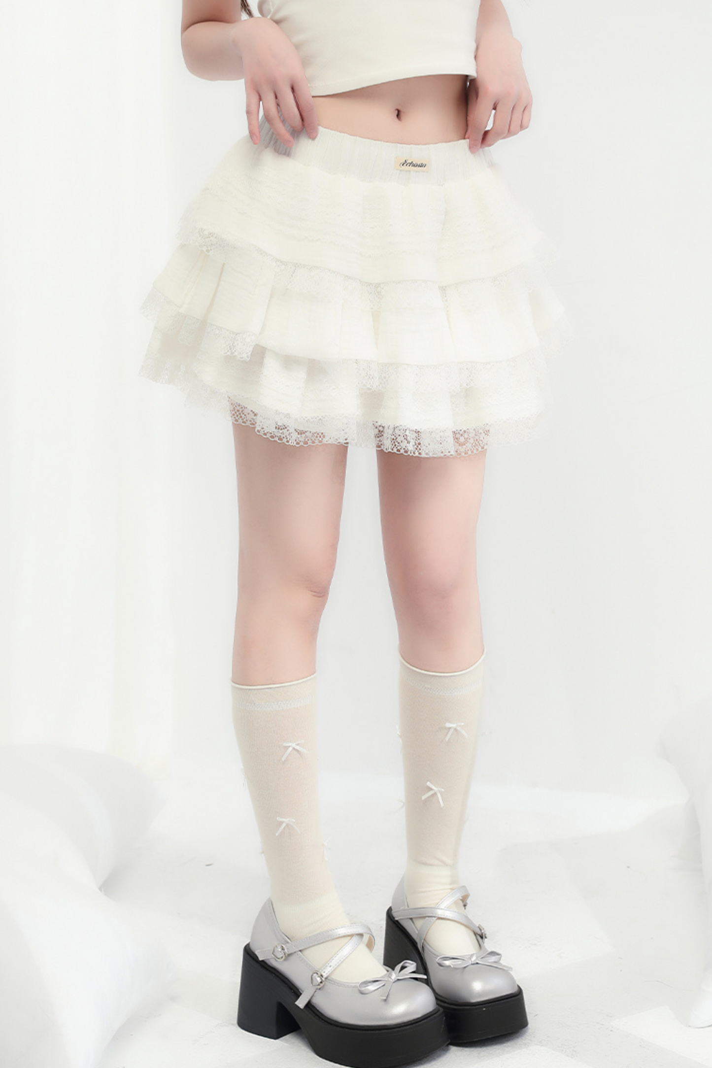 Rock Flare Süße Weiße Spitze