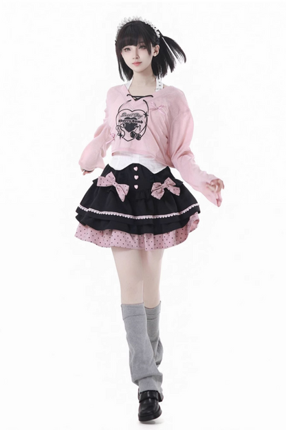 Neckholder-Rock mit Berry Cake-Band, French + Camisole-Top