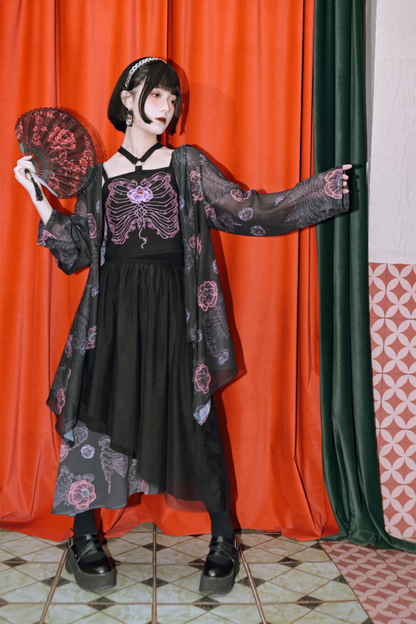 シャツ サンフラワーボーン フード付きシフォン