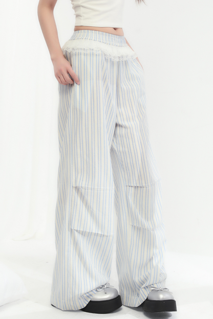 Hosen Gestreift Weit Locker Trend