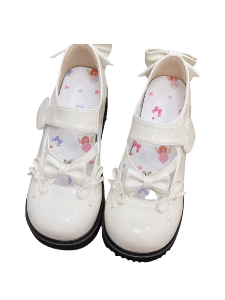 Round Lolita Shoes Ribbon Toe Platform